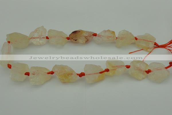 CNG1001 15.5 inches 15*25mm - 25*30mm nuggets citrine gemstone beads