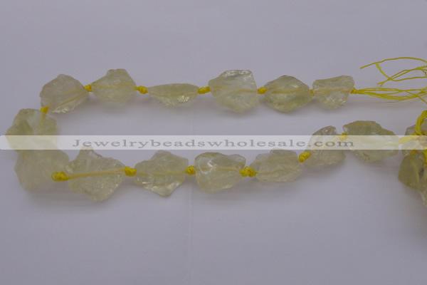 CNG1002 15.5 inches 15*25mm - 25*30mm nuggets lemon quartz beads