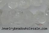 CNG1021 15.5 inches 10*14mm - 15*20mm faceted nuggets white crystal beads