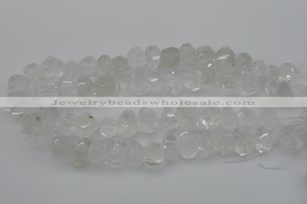 CNG1021 15.5 inches 10*14mm - 15*20mm faceted nuggets white crystal beads