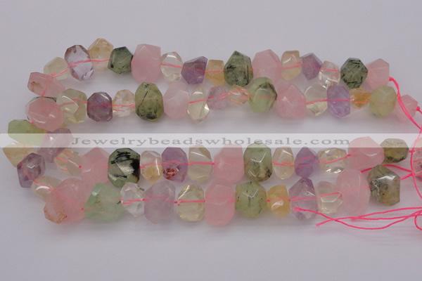 CNG1023 10*14mm - 15*20mm faceted nuggets multicolor quartz beads