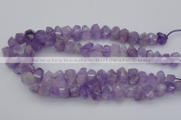 CNG1024 10*14mm - 15*20mm faceted nuggets lavender amethyst beads