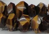 CNG1027 10*14mm - 15*20mm faceted nuggets yellow tiger eye beads