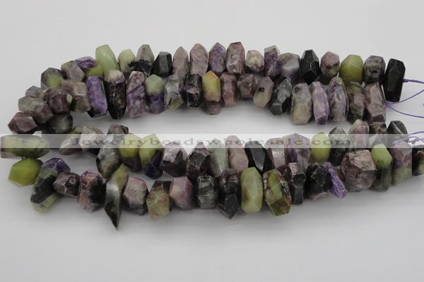 CNG1029 15.5 inches 10*14mm - 15*20mm faceted nuggets charoite beads