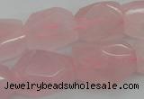 CNG1056 15.5 inches 12*16mm - 15*20mm faceted nuggets rose quartz beads