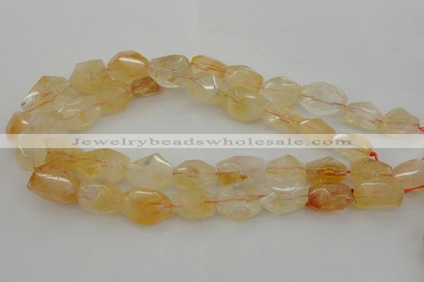 CNG1057 15.5 inches 12*16mm - 15*20mm faceted nuggets citrine beads