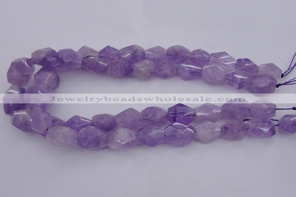 CNG1058 12*16mm - 15*20mm faceted nuggets lavender amethyst beads