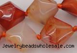 CNG1067 15.5 inches 15*20mm - 18*25mm faceted bicone red agate beads