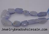 CNG1075 15.5 inches 20*30mm - 30*40mm nuggets blue chalcedony  beads