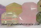 CNG1079 12*16mm - 15*20mm faceted nuggets multicolor quartz beads