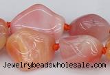 CNG1080 15.5 inches 12*20mm - 14*35mm nuggets red botswana agate beads