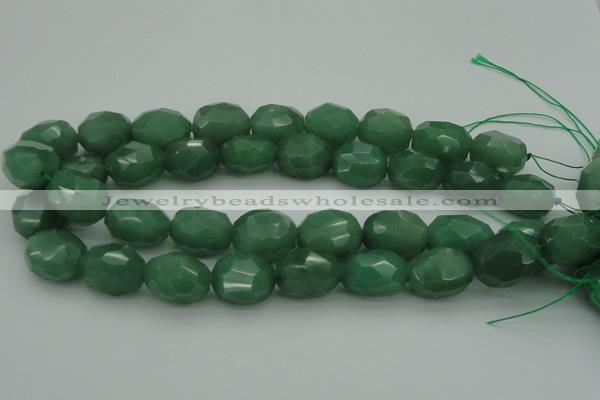 CNG1093 15*20mm - 18*25mm faceted nuggets green aventurine beads