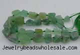 CNG1165 15.5 inches 15*25mm - 25*30mm nuggets green fluorite beads