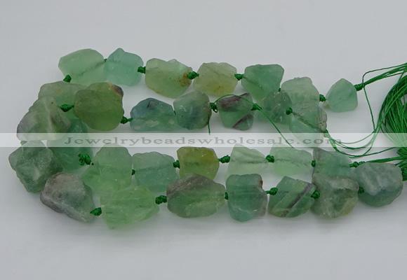 CNG1165 15.5 inches 15*25mm - 25*30mm nuggets green fluorite beads