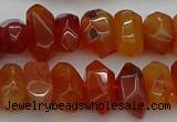 CNG1170 15.5 inches 8*14mm - 10*18mm faceted nuggets carnelian beads