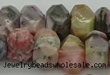 CNG1172 12*16mm - 15*20mm faceted nuggets pink opal gemstone beads