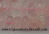 CNG1177 15.5 inches 6*14mm - 8*14mm nuggets rose quartz beads