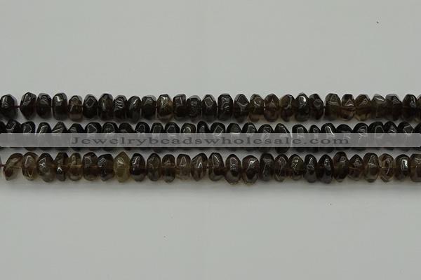 CNG1181 15.5 inches 6*14mm - 8*14mm nuggets smoky quartz beads