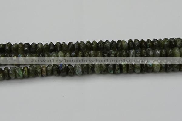 CNG1186 15.5 inches 6*14mm - 8*14mm nuggets labradorite beads