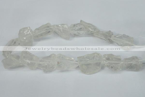 CNG1307 15.5 inches 20*25mm – 25*35mm nuggets white crystal beads