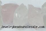 CNG1310 15*22mm – 16*35mm nuggets white crystal & rose quartz beads