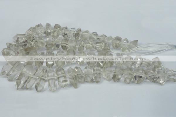 CNG1315 10*25mm – 12*35mm faceted nuggets smoky quartz beads