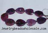 CNG1331 15.5 inches 35*40mm faceted freeform agate beads