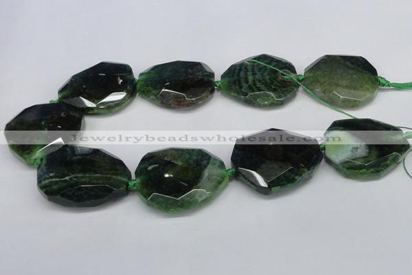 CNG1333 15.5 inches 35*40mm faceted freeform agate beads