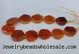 CNG1336 15.5 inches 32*35mm faceted freeform agate beads