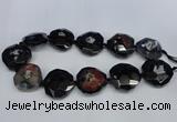 CNG1338 15.5 inches 32*35mm faceted freeform agate beads