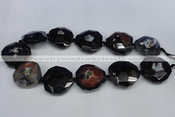 CNG1338 15.5 inches 32*35mm faceted freeform agate beads