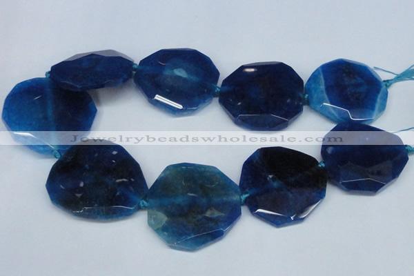 CNG1343 15.5 inches 42*45mm faceted freeform agate beads