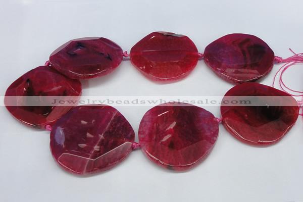 CNG1346 15.5 inches 52*55mm faceted freeform agate beads