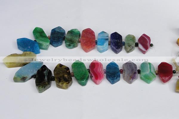 CNG1397 15.5 inches 15*25mm - 20*40mm wand agate gemstone beads