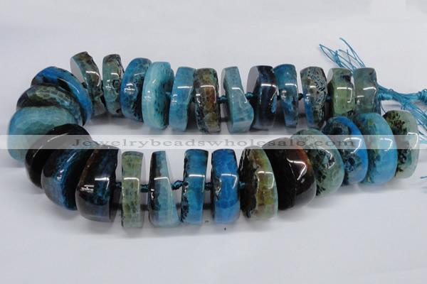 CNG1467 15.5 inches 12*35mm nuggets agate gemstone beads