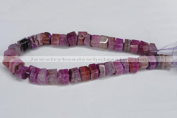 CNG1476 15.5 inches 8*15mm - 12*15mm nuggets agate gemstone beads