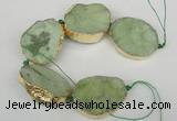 CNG1500 8 inches 30*35mm - 35*45mm freeform agate beads with brass setting