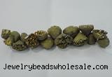 CNG1538 7.5 inches 10*14mm - 15*20mm nuggets plated druzy agate beads