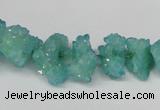 CNG1539 15.5 inches 6*8mm - 15*20mm nuggets plated druzy quartz beads