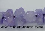 CNG1543 15.5 inches 6*8mm - 15*20mm nuggets plated druzy quartz beads