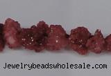 CNG1546 15.5 inches 6*8mm - 15*20mm nuggets plated druzy quartz beads