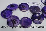 CNG1554 15.5 inches 50*52mm faceted freeform agate beads