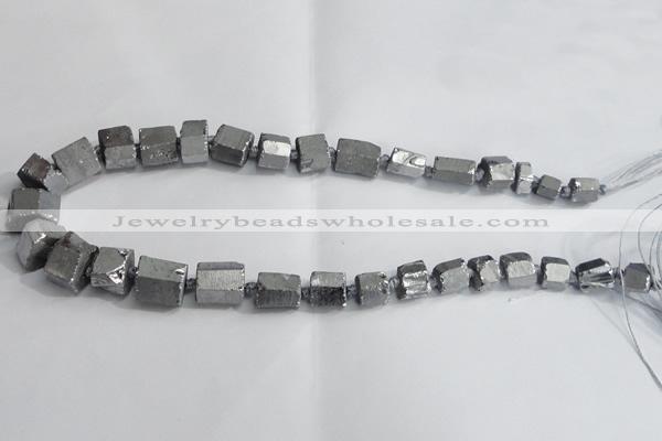 CNG1590 15.5 inches 8*12mm - 12*20mm nuggets plated quartz beads