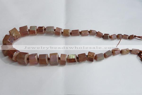 CNG1591 15.5 inches 8*12mm - 12*20mm nuggets plated quartz beads