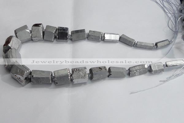 CNG1593 15.5 inches 10*15mm - 18*20mm nuggets plated quartz beads