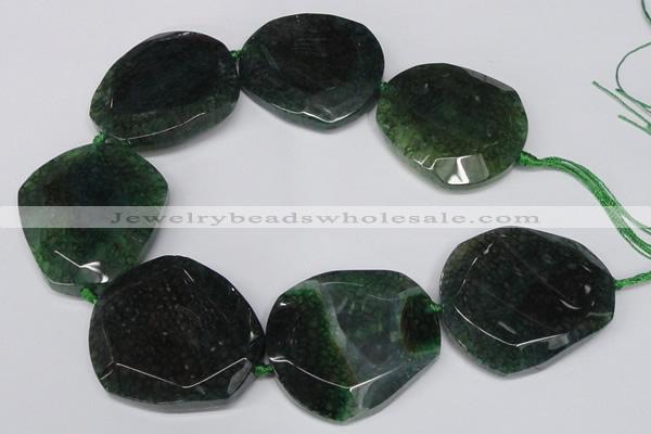 CNG1608 15.5 inches 45*50mm faceted freeform agate beads