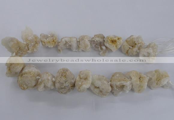 CNG1644 15.5 inches 18*25mm - 22*30mm nuggets plated druzy agate beads