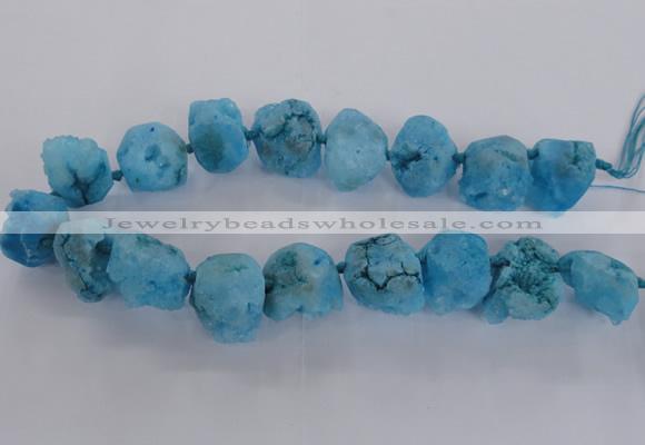 CNG1645 15.5 inches 18*25mm - 22*30mm nuggets plated druzy agate beads