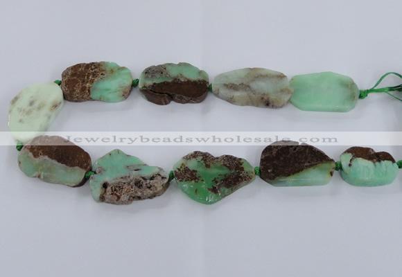 CNG1655 15.5 inches 20*30mm - 30*35mm freeform australia chrysoprase beads