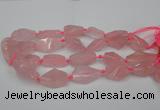 CNG1703 15.5 inches 15*20mm - 18*38mm nuggets rose quartz beads